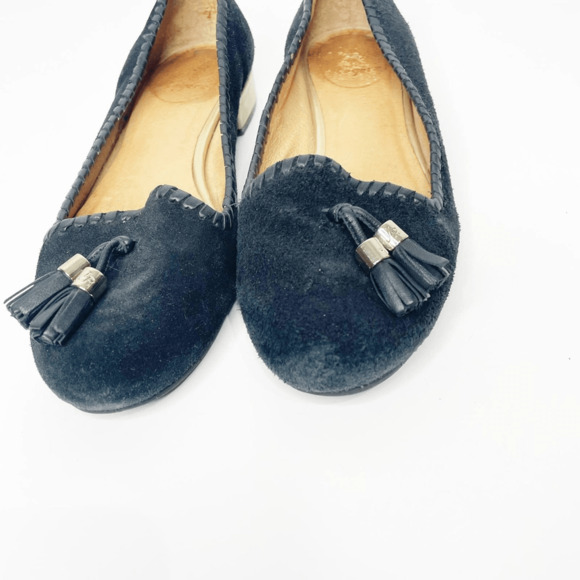 Jack Rogers Gabrielle Flat Loafer Women's Black Suede whipstitch tassel US 7 - Picture 2 of 7